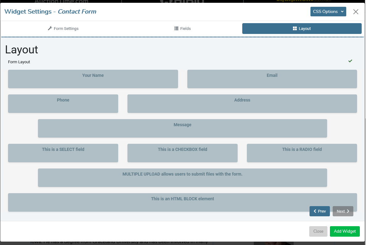 Restructured Layour tab
